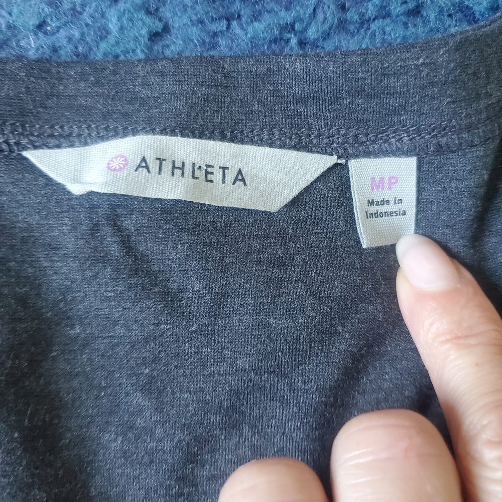 Athleta Two-Tone Quarter Zip A-Line Mini Dress Long Sleeve Gray & Black Size MP - Picture 3 of 9